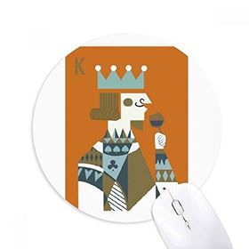 Dıythinker Kartları K İllüstrasyon Desen Baskılı Yuvarlak Kaymaz Kauçuk Mouse Pad