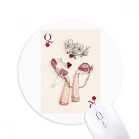 Dıythinker Kartları Kalp Q Desenli Baskılı Yuvarlak Kaymaz Kauçuk Mouse Pad