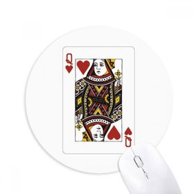 Dıythinker Kartları Kalp Q Desenli Baskılı Yuvarlak Kaymaz Kauçuk Mouse Pad