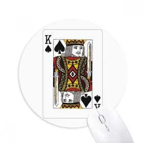 Dıythinker Kartları Kürek K Desenli Baskılı Yuvarlak Kaymaz Kauçuk Mouse Pad