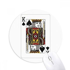Dıythinker Kartları Kürek K Desenli Baskılı Yuvarlak Kaymaz Kauçuk Mouse Pad