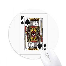 Dıythinker Kartları Kürek K Desenli Baskılı Yuvarlak Kaymaz Kauçuk Mouse Pad