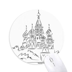 Dıythinker Katedral Kemer Siyah Çizgi Çizim Baskılı Yuvarlak Kaymaz Kauçuk Mouse Pad