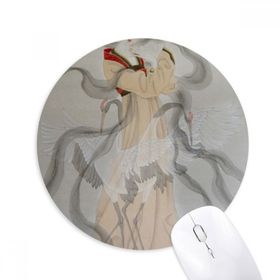 Dıythinker Katlanır Fan Güzellik Çin Boyama Baskılı Yuvarlak Kaymaz Kauçuk Mouse Pad