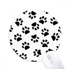 Dıythinker Kedi Ayak İzi Hayvan Sanatı Tahıl Desenli Baskılı Yuvarlak Kaymaz Kauçuk Mouse Pad
