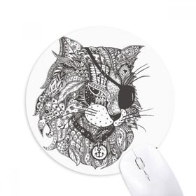 Dıythinker Kedi İnsan Boyası Tek Gözlü Baskılı Yuvarlak Kaymaz Kauçuk Mouse Pad