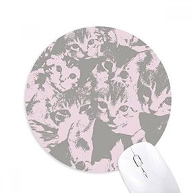 Dıythinker Kedi Moda Poster Hayvan Hayvan Sevgili Baskılı Yuvarlak Kaymaz Kauçuk Mouse Pad