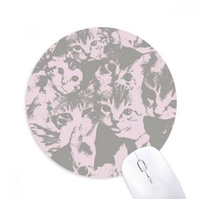 Dıythinker Kedi Moda Poster Hayvan Hayvan Sevgili Baskılı Yuvarlak Kaymaz Kauçuk Mouse Pad