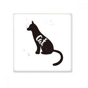 Dıythinker Kedi Siyah ve Beyaz Hayvan 15x15 cm Seramik Karo