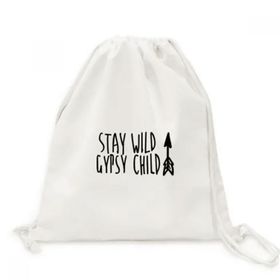 DIYThinker Keep Wild Gypsy Çocuk Alıntı Tuval İpli Sırt Çantası