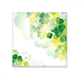 Dıythinker Kelebek Filigran Dört Yapraklı Yonca İrlanda St Patricks Day 10x10 cm Seramik Karo