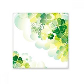 Dıythinker Kelebek Filigran Dört Yapraklı Yonca İrlanda St Patricks Day 10x10 cm Seramik Karo