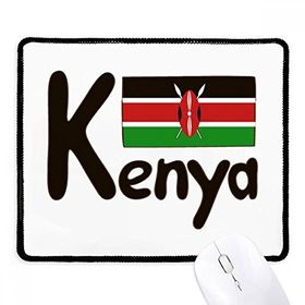 Dıythinker Kenya Ulusal Bayrağı Siyah Desen Kaymaz Siyah Başlıklı Kenarlar Mouse Pad