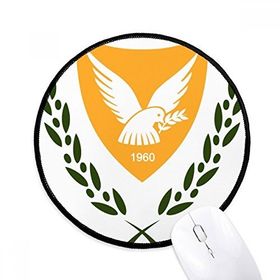 Dıythinker Kıbrıs Ulusal Amblem Ülke Yuvarlak Kaymaz Mouse Pad
