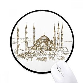 Dıythinker Kilisesi Landmark Kroki Manzara Yuvarlak Kaymaz Mouse Pad