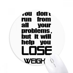 Dıythinker Kilo Verme İngilizce Slogan Siyah Harf Baskılı Yuvarlak Kaymaz Kauçuk Mouse Pad