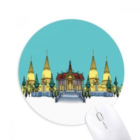 Dıythinker Kingdom Altın Tapınak Tapınağı İllüstrasyon Baskılı Yuvarlak Kaymaz Kauçuk Mouse Pad