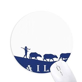 Dıythinker Kingdom of Thailand Gümrük Kültürü Baskılı Yuvarlak Kaymaz Kauçuk Mouse Pad