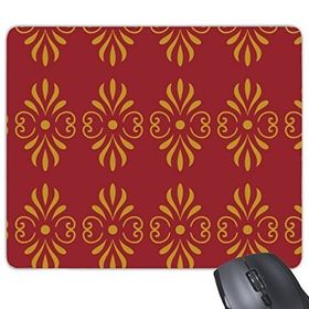 Dıythinker Kingdom Of Thailand Thai Geleneksel Gümrük Altın Kırmızı Dokuma Dekoratif Desen Saten Tapınak Sanat İllüstrasyonu Baskılı Dikdörtgen Kaymaz Kauçuk Mouse Pad