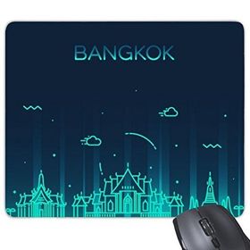 Dıythinker Kingdom Of Thailand Thai Geleneksel Gümrük Kültürü Gölge Bangkok Sanat İllüstrasyonu Baskılı Dikdörtgen Kaymaz Kauçuk Mouse Pad