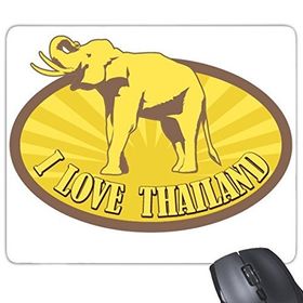 Dıythinker Kingdom Of Thailand Thai Geleneksel Gümrük Kültürü I Love Tayland Fil Heykel Sanat İllüstrasyonu Baskılı Dikdörtgen Kaymaz Kauçuk Mouse Pad