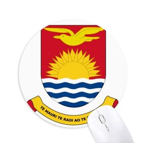 Dıythinker Kiribati Okyanusya Ulusal Amblem Baskılı Yuvarlak Kaymaz Kauçuk Mouse Pad