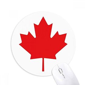 Dıythinker Kırmızı Akçaağaç Yaprağı Kanada Ülke Kültürü Sembolü Baskılı Yuvarlak Kaymaz Kauçuk Mouse Pad