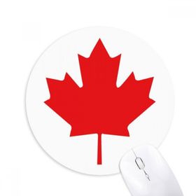 Dıythinker Kırmızı Akçaağaç Yaprağı Kanada Ülke Kültürü Sembolü Baskılı Yuvarlak Kaymaz Kauçuk Mouse Pad