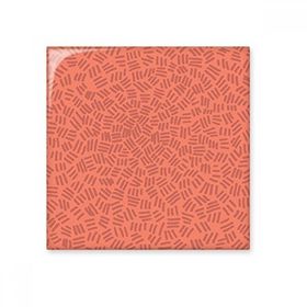 Dıythinker Kırmızı Arka Plan Desenleri Kısa Çizgili 20x20 cm Seramik Karo