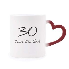 Dıythinker Kırmızı Çok Renkli 30 Yaş Kız Yaş Isıya Duyarlı Kalp Kupa