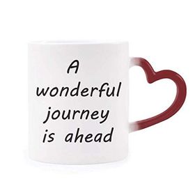 Dıythinker Kırmızı Çok Renkli A Wenderful Journey Is Ahead Morphing Isıya Duyarlı Kalp Kupa