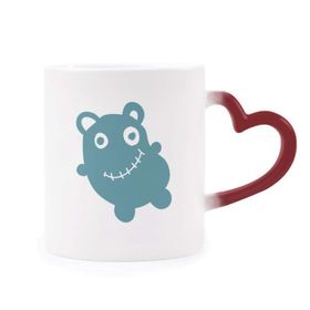 Dıythinker Kırmızı Çok Renkli Alien Creature Bear Morphing Isıya Duyarlı Kalp Kupası
