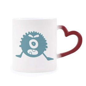 Dıythinker Kırmızı Çok Renkli Alien Monster Creature Cyclops Morphing Isıya Duyarlı Kalp Kupası