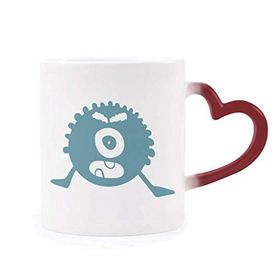 Dıythinker Kırmızı Çok Renkli Alien Monster Creature Cyclops Morphing Isıya Duyarlı Kalp Kupası