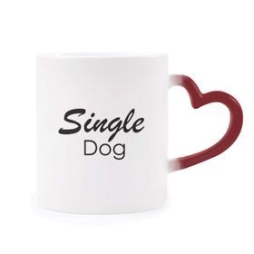 Dıythinker Kırmızı Çok Renkli Alıntı Tek Köpek Şekil Isıya Duyarlı Kalp Kupa