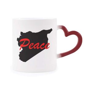 Dıythinker Kırmızı Çok Renkli Alıntılı Barış Isıya Duyarlı Kalp Kupa