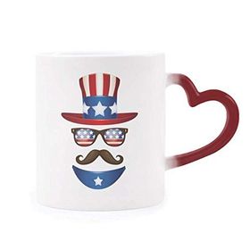 Dıythinker Kırmızı Çok Renkli America Sam Amca I Want You Morphing Isıya Duyarlı Kalp Kupa