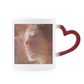 Dıythinker Kırmızı Çok Renkli Apres Un Reve Xjj Yağlı Boya Isıya Duyarlı Kalp Kupa