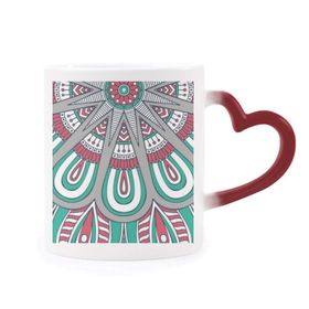 Dıythinker Kırmızı Çok Renkli Baskı Tekrarlama Kumaş Renkli Petal Art Şekil Isıya Duyarlı Kalp Kupası