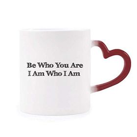 Dıythinker Kırmızı Çok Renkli Be Yourself İlham verici Alıntı Isıya Duyarlı Kalp Kupa