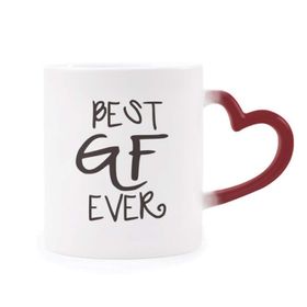 Dıythinker Kırmızı Çok Renkli Best Bf Ever Sevgililer Günü Aşk Isıya Duyarlı Kalp Kupa