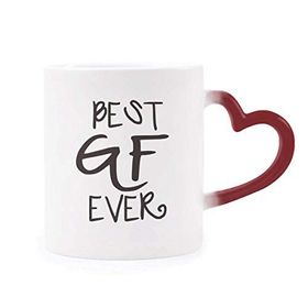 Dıythinker Kırmızı Çok Renkli Best Bf Ever Sevgililer Günü Aşk Isıya Duyarlı Kalp Kupa