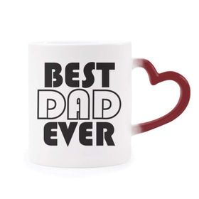 Dıythinker Kırmızı Çok Renkli Best Dad Ever Alıntı Babalar Günü Isıya Duyarlı Kalp Kupa