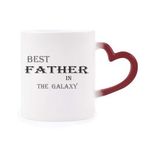 Dıythinker Kırmızı Çok Renkli Best Dad İn The Galaxy Festivalinde Alıntılı Renk Isıya Duyarlı Kalp Kupa
