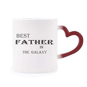 Dıythinker Kırmızı Çok Renkli Best Dad İn The Galaxy Festivalinde Alıntılı Renk Isıya Duyarlı Kalp Kupa