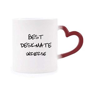 Dıythinker Kırmızı Çok Renkli Best Deskmate Universe Mezuniyet Sezonu Isıya Duyarlı Kalp Kupası