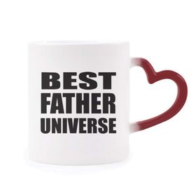 Dıythinker Kırmızı Çok Renkli Best Father Dad Evren Festival Alıntı Isıya Duyarlı Kalp Kupası