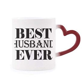 Dıythinker Kırmızı Çok Renkli Best Husband Ever Alıntı Isıya Duyarlı Kalp Kupa