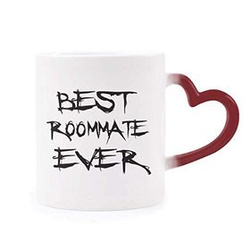Dıythinker Kırmızı Çok Renkli Best Roommate Ever Mezuniyet Sezonu Isıya Duyarlı Kalp Kupası