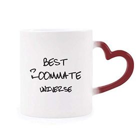 Dıythinker Kırmızı Çok Renkli Best Roommate Universe Mezuniyet Sezonu Isıya Duyarlı Kalp Kupası